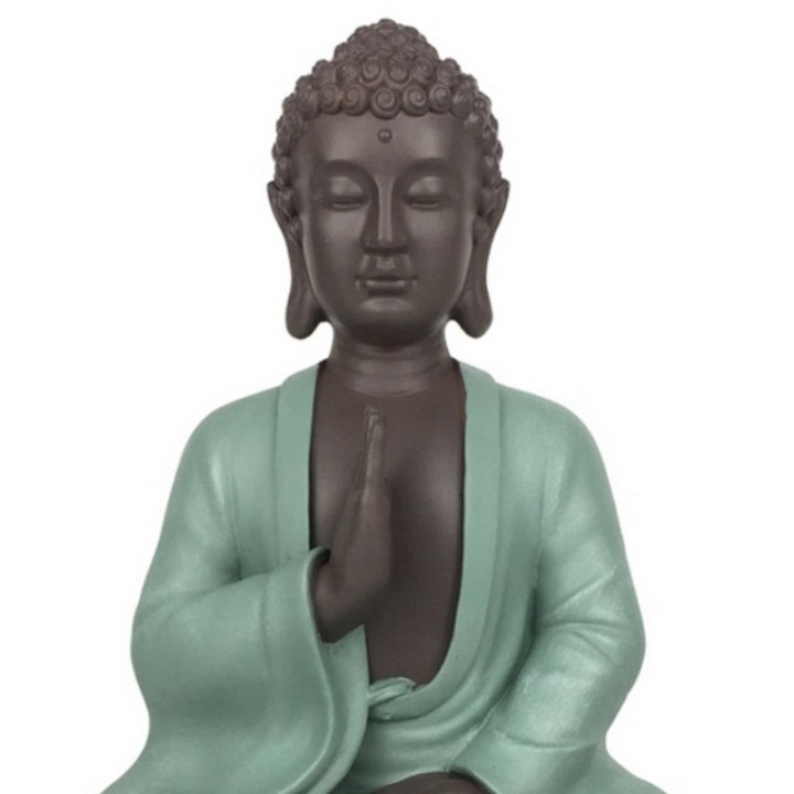 Statuetta - "Bodhi Vert", un Buddha in posizione di meditazione - Altezza 20 cm - Zen'Light
