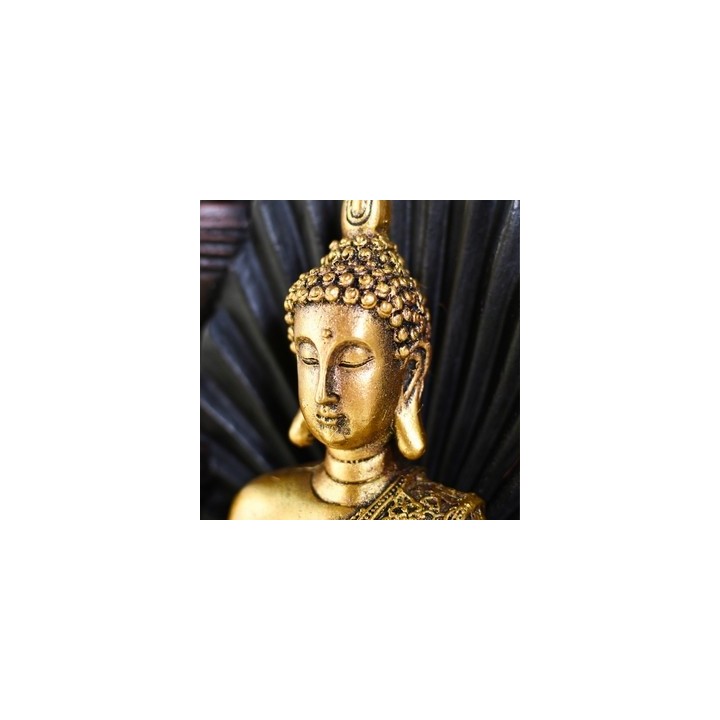 Statuette - "Buddha Sanci", ein vergoldeter Buddha in Meditationshaltung - 13 cm hoch - Zen'Light