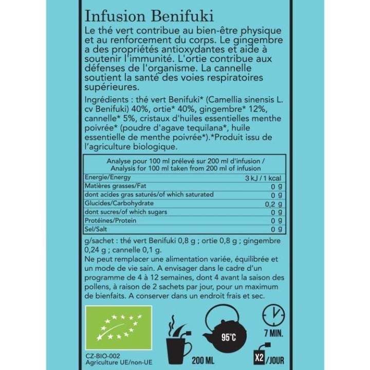 Infuso Benifuki per Respirazione e Immunità - 18 bustine - Aromandise