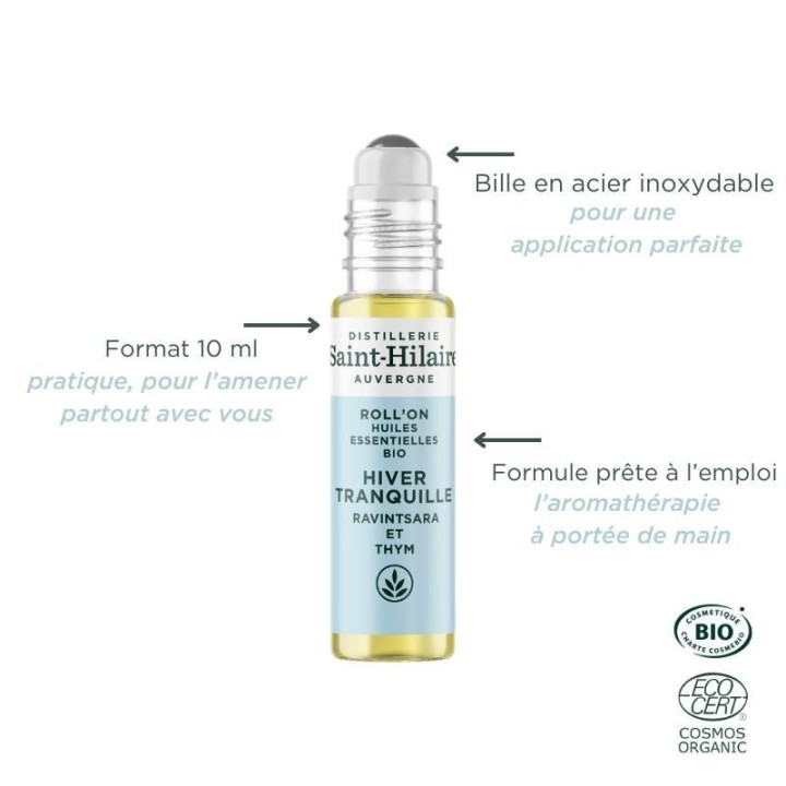 Vetro Rullo con oli essenziali (Biologico), TRANQUILLO INVERNO - 10ml - De Saint Hilaire