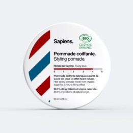 Pommade coiffante BIO à base de sucre - Fixation forte - 60ml - Sapiens