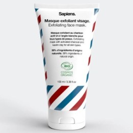 Maschera viso esfoliante - Con carbone vegetale, argilla, aloe e bambù - 100ml - Sapiens