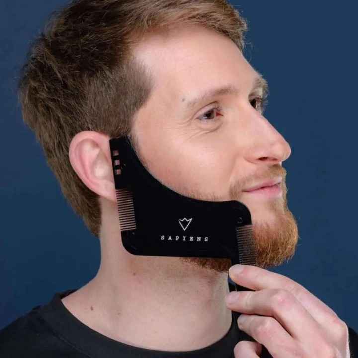 Bartschablone - Anleitung, um Ihren Bart präzise und einfach abzugrenzen - 30ml - Sapiens