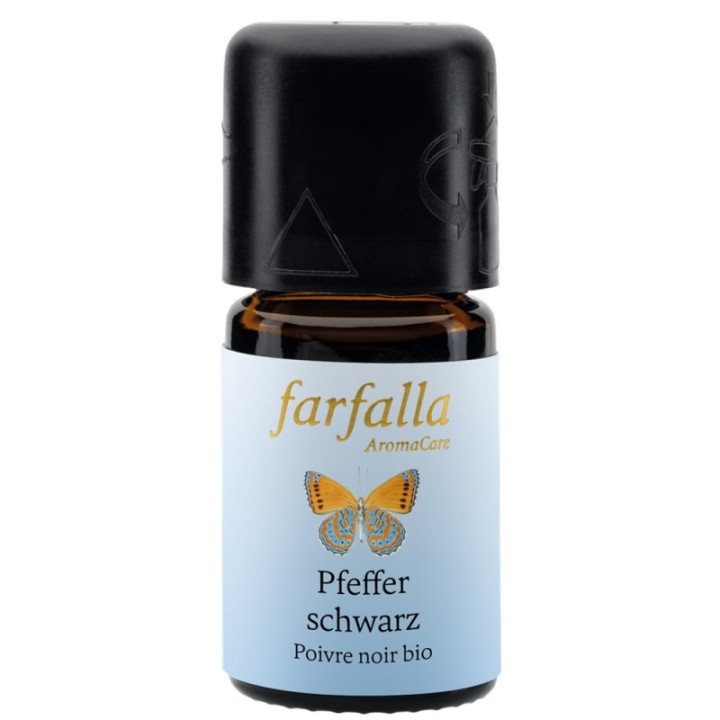 Huile essentielle (Ethérée) - Poivre Noire sauvage BIO - 100% naturelle et pure -  5ml - Farfalla