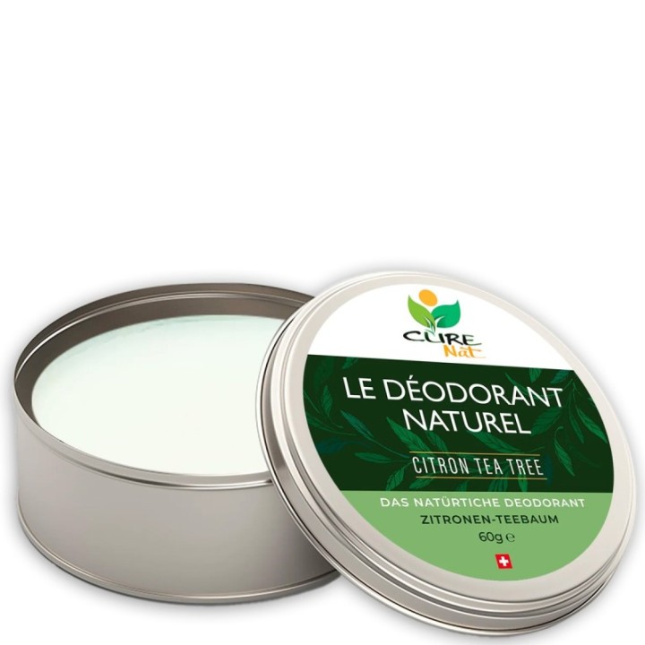 Déodorant crème Suisse & BIO au bicarbonate, Tea Tree et citron - 60g - Curenat