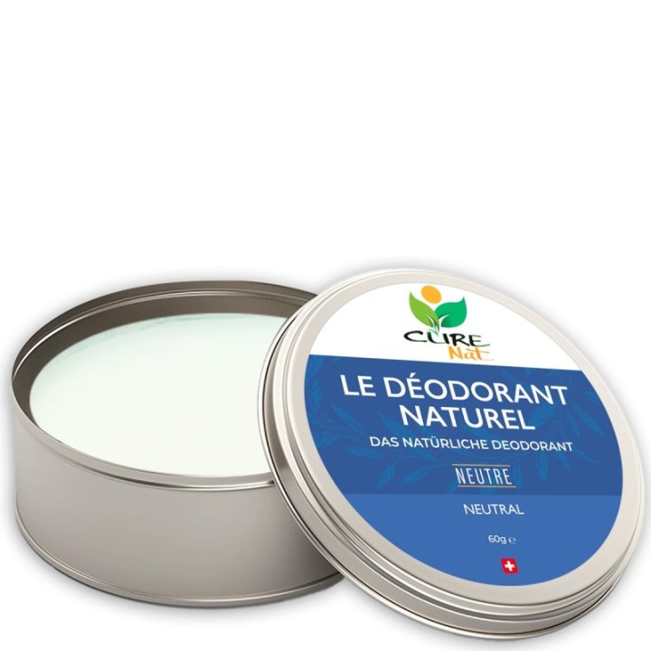 Déodorant crème Suisse & BIO au bicarbonate, Neutre, sans parfum - 60g - Curenat
