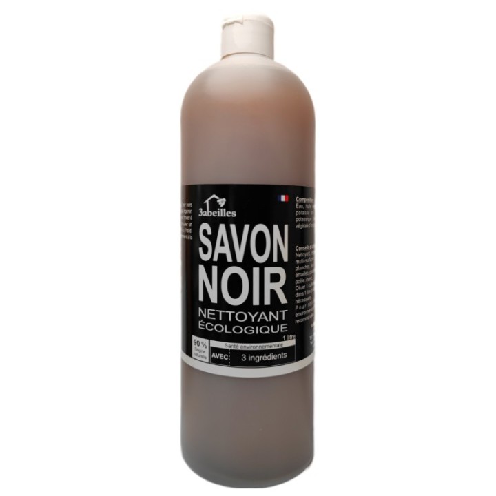 Sapone nero ecologico, olio di girasole biologico (con soli 3 ingredienti) - 1L - 3 Abeilles