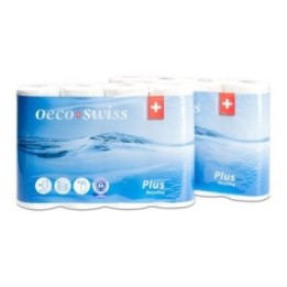 Schweizer Haushaltspapier 3-lagig , 100% recycelt - 4 Rollen à 51 Blatt, Weiss - Oeco Swiss
