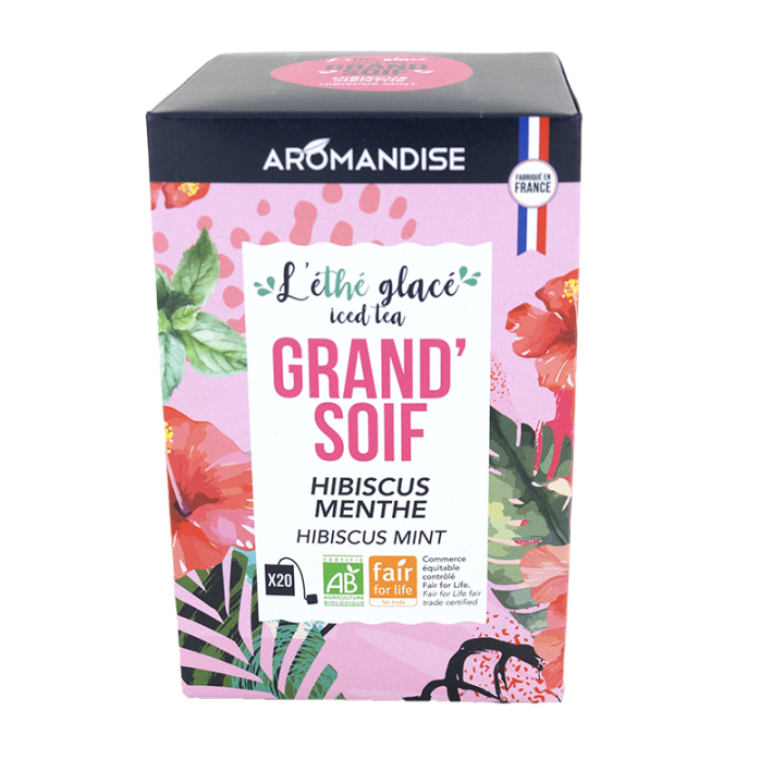 L'éthé Glacé "Grand soif" - Thé glacé Hibiscus & Menthe - 20 sachets - Aromandise