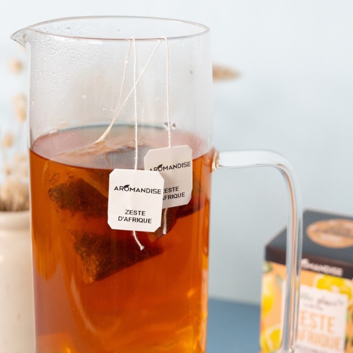 Tè freddo estivo "Tocco d'Africa" - Tè freddo Rooibos e limone - 20 bustine - Aromandise