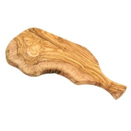 Planche de service rustique en bois d'olivier, avec poignée - env. 41cm  - Olivenholz Erleben