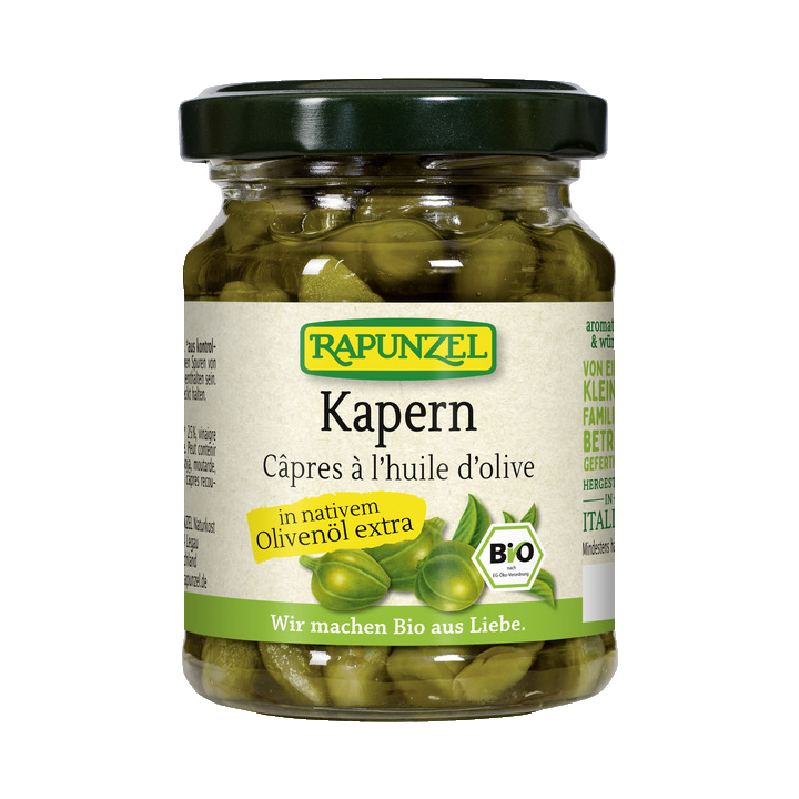 Capperi biologici in olio d'oliva (Italia) - 120 g - Rapunzel