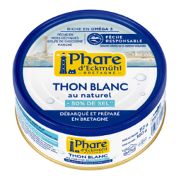 Tonno bianco atlantico a basso contenuto di sale (pesca responsabile, Francia) - 160g - Phare d'Eckmühl