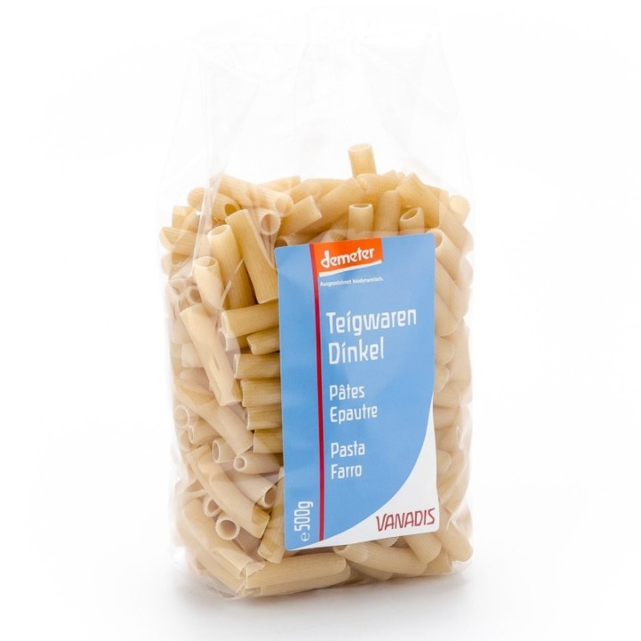 Dinkelmakkaroni BIO (Demeter, Schweiz) BIO - 500g - Vanadis