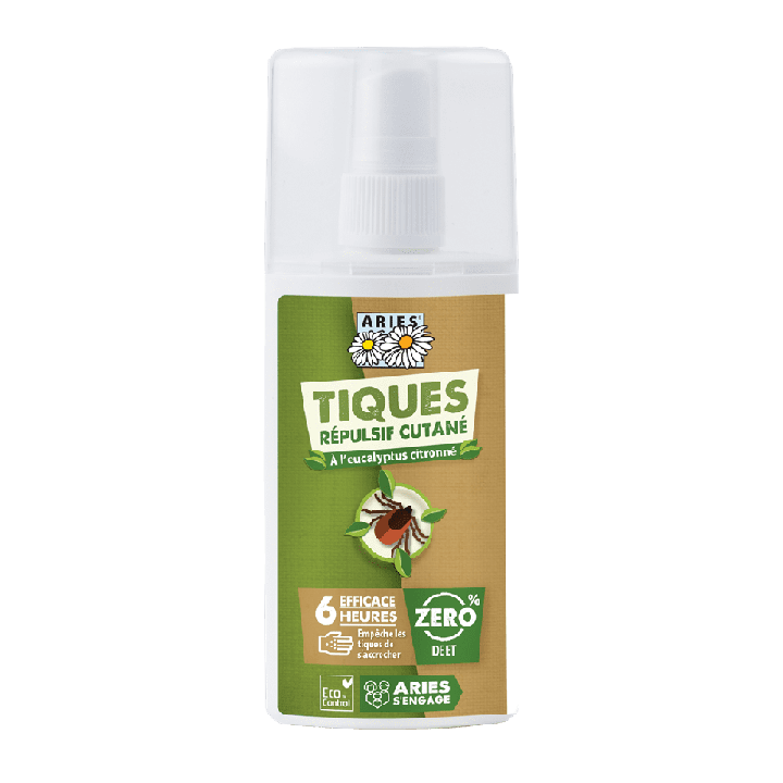 Zeckenschutz, Natürliches Hautrepellent Spray - 6 Stunden Wirksamkeit - 100ml - Aries