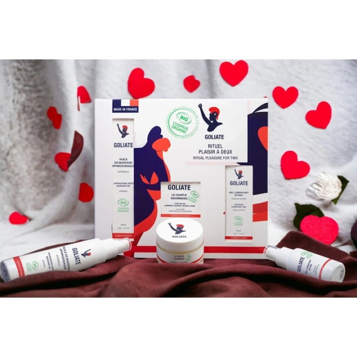 Set per rituali intimi "Plaisir à deux" - Vegano, naturale e biologico - 3 prodotti sensuali - Goliate