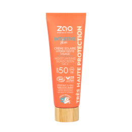 Crema solare idratante BIO per il viso, Pelle Intuitiva - Indice 50, Protezione molto alta - Zao