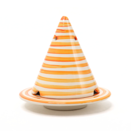 Lampe Merlin, Diffuseur pour bois de cade (Peinte à la main), Spirale orange  - Ambiance Cade