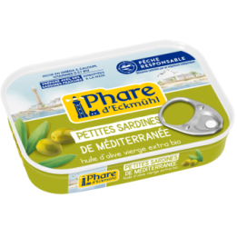 Files de sardines, à l'huile d'olive extra vierge (Pêche responsable, France) - 70g - Phare d'Eckmühl