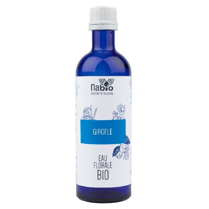 Acqua floreale di chiodi di garofano biologica (commestibile) - Bottiglia di vetro da 200 ml - Nabio
