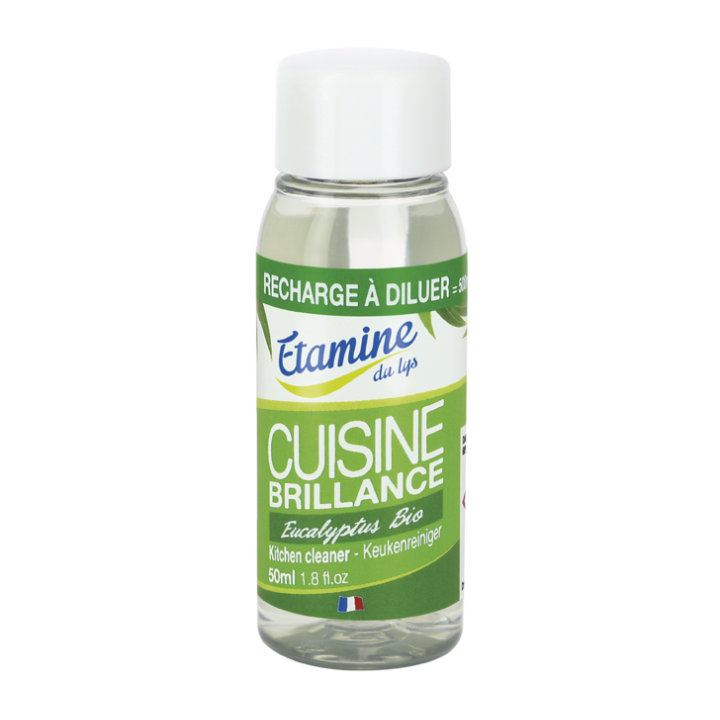 Nettoyant Brillance Cuisine BIO à l'eucalyptus - Recharge à diluer de 50ml - Etamine du Lys