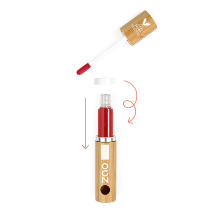 Encre à  lèvres "Audacieux" - 90% Naturel & Vegan - N° 450, Le Rouge - Zao