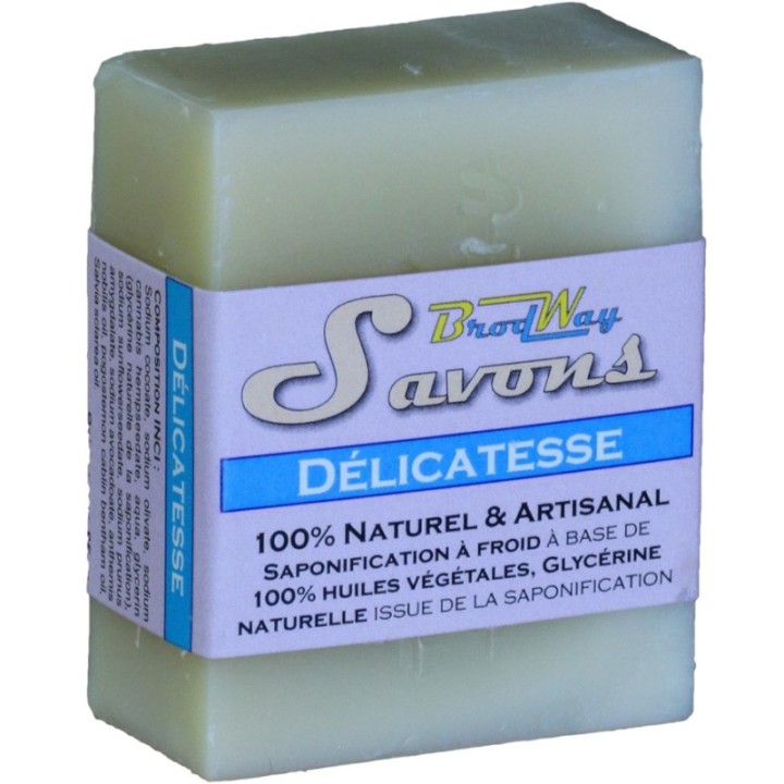 Sapone artigianale Svizzera - 'Delicatezza' - 100% naturale e fredda di saponificazione – ~85g - BrodWay
