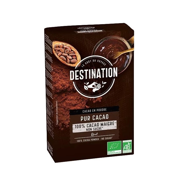Cacao magro in polvere biologico, equosolidale e senza zucchero - 250 g - Destinazione