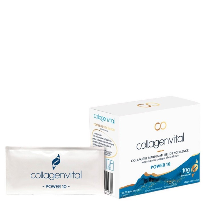 Collagen Vital Power - Collagène marin pur à forte concentration - 30 Sachets, 307,5g - Vita