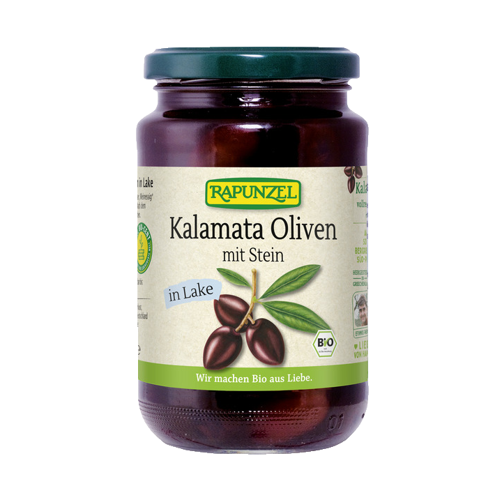Olives Kalamata BIO avec noyaux (en saumure, Grèce) - 355g - Rapunzel