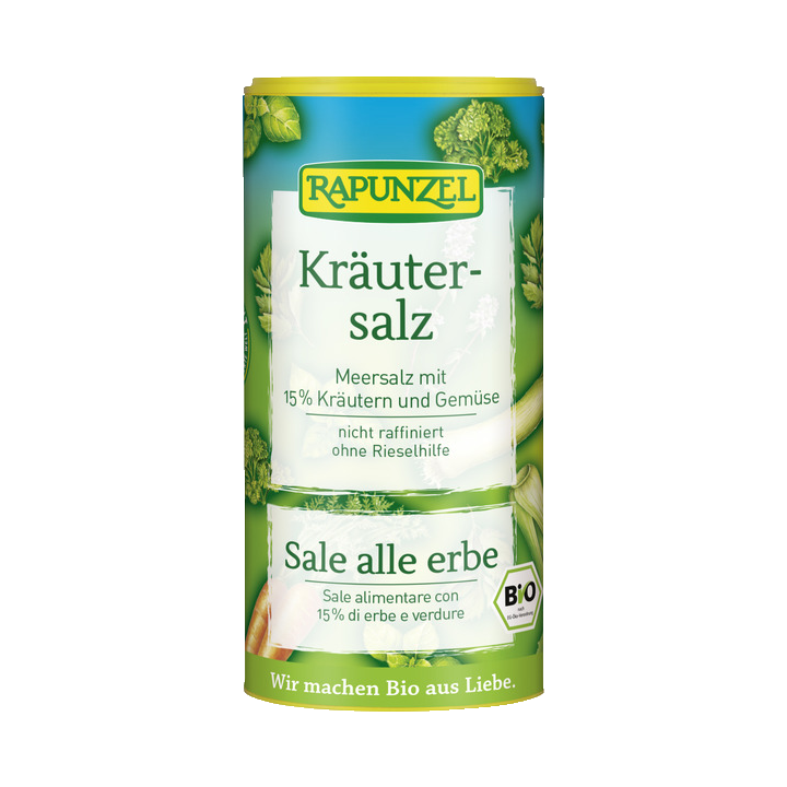 Sel de Marin BIO aux herbes (15% d'herbes et de légumes) - Saupoudreur  125g - Rapunzel