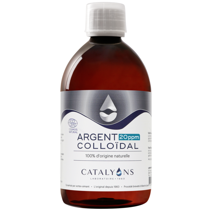 Argent Colloïdal, 100% naturel et dynamisé, 20 PPM - 500ml - Catalyons