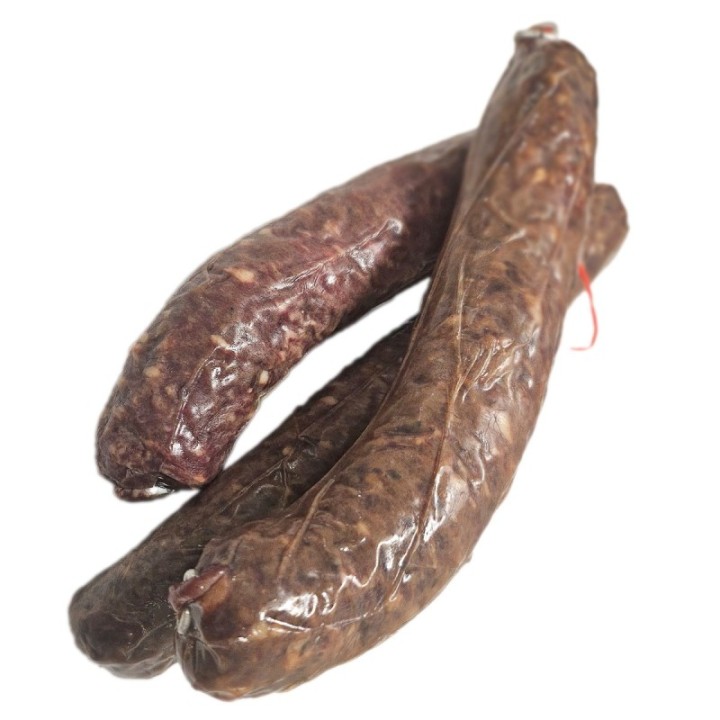 Saucisson Sec Artisanal, Cerf - 100% fait maison, Sans nitrites - 1pce - Boucherie "La Chablaisienne" à Bex (Vaud)