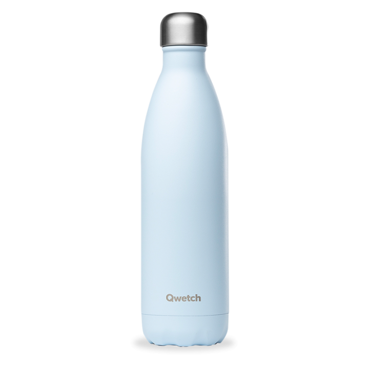 Bouteille en inox isotherme à double paroi, Pastel Bleu - 750ml - Qwetch 