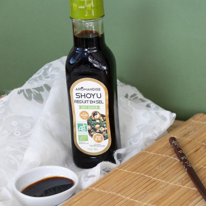 Salsa di Soia, Shoyu, Ridotto di sale (25% meno salato) - 152ml - Aromandise