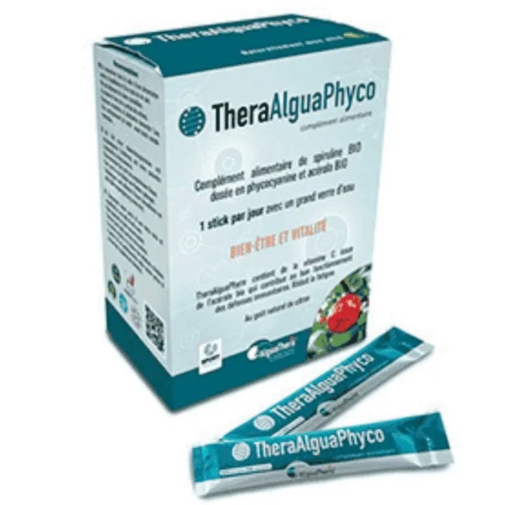 TheraAlguaPhyco - Integratore alimentare svizzero: Spirulina, Ficocianina & Acerola - 30x 15ml - AlguaThera
