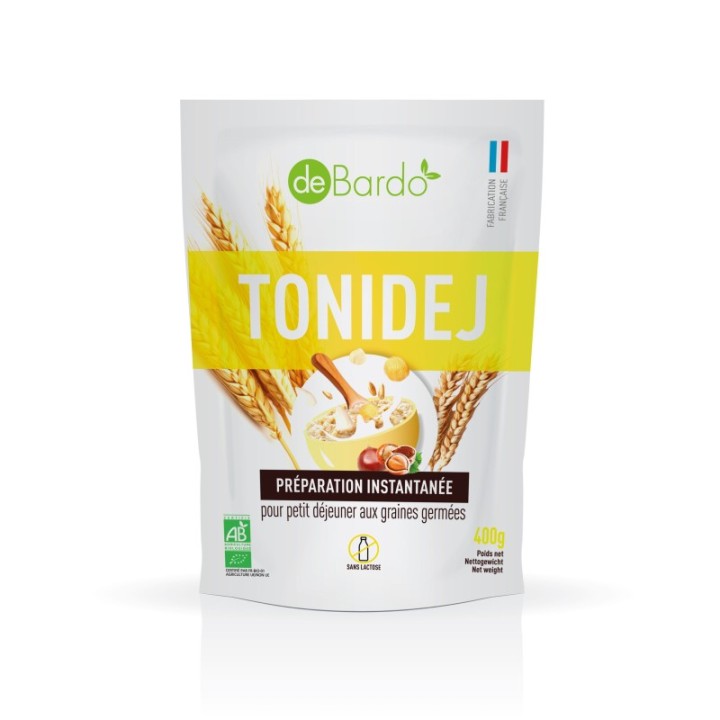 Mélange en poudre "TONIDEJ" pour déjeuner: Céréales germées, Amande et Châtaigne - 400g - De Bardo