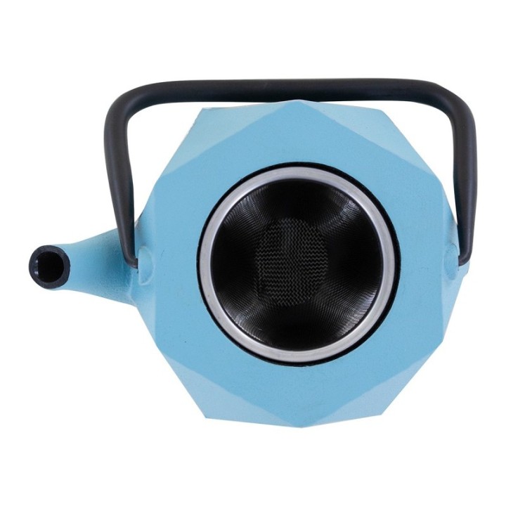 Théière en fonte, ORIGAMI, au bleu apaisant, avec filtre inox - 0,8 litre - Aromandise