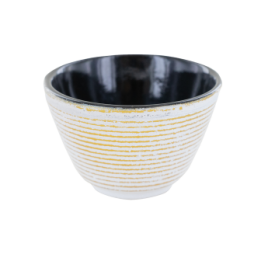 Tasse aus emailliertem Gusseisen, Weiß und Gold - 0,12 Liter - Aromandise