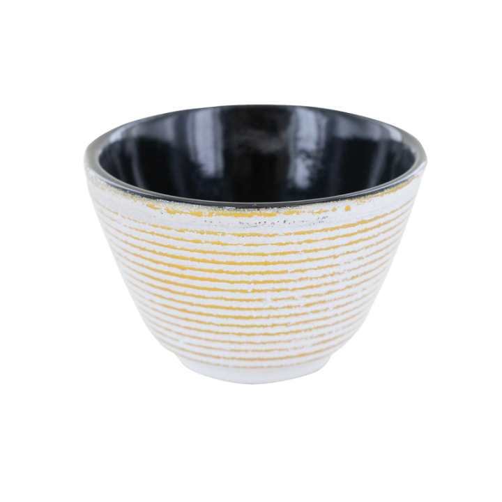 Tasse en fonte émaillée, Blanche et dorée - 0,12 litre - Aromandise