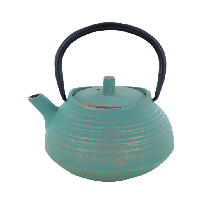 Théière en fonte, MIZUMI, ornée de belles textures couleur bronze, avec filtre inox - 0,4 litre - Aromandise