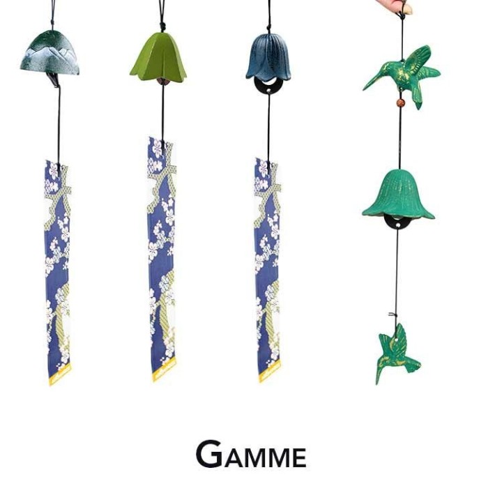 Jouet du vent japonais en fonte, Colibri - Vert - 1 pce - Aromandise