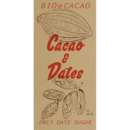 Cioccolato biologico dolcificato con datteri – 72% cacao, 28% datteri, Bio & Fairtrade – 90g – BIOeCacao