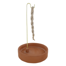 Porte encens pour Cordelettes népalaises - Terracotta & Laiton - 1pce - Les encens du monde