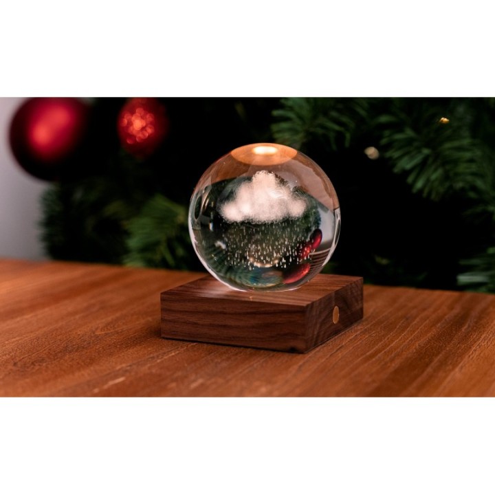 Lampe Crystal Amber 3D, Rain Cloud (Regenwolke) - Gingko Design