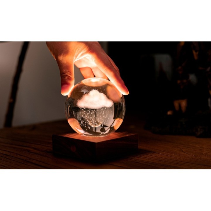 Lampe Crystal Amber 3D, Rain Cloud (Nuage de pluie)  - Gingko Design