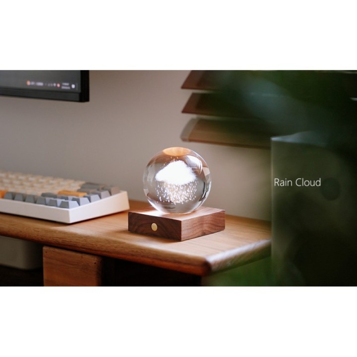 Lampe Crystal Amber 3D, Rain Cloud (Regenwolke) - Gingko Design