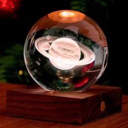 Kristallleuchte Amber 3D, Saturn - Gingko Design