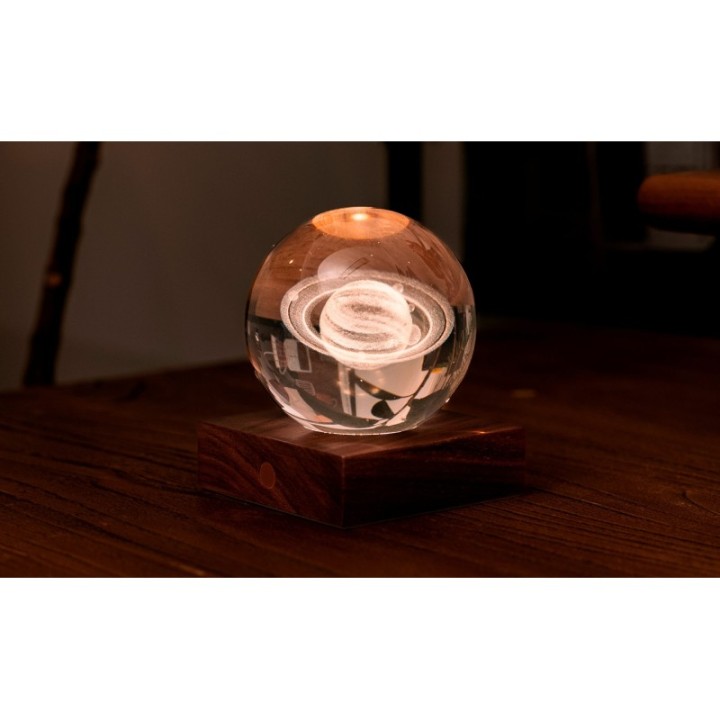 Kristallleuchte Amber 3D, Saturn - Gingko Design
