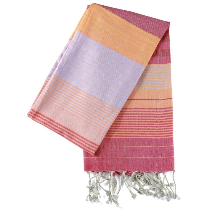 Fouta aus biologischer Baumwolle, SUD Kollektion, Azalee - 100x200cm - Karawan